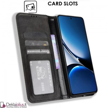 Dirbtinės odos atverčiamas dėklas su skyreliais - juodas (Xiaomi Poco X7 Pro) Dirbtinės odos atverčiamas dėklas su skyreliais - juodas (Xiaomi Poco X7 Pro)